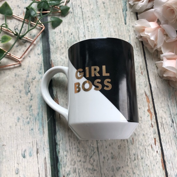 3/$25 Girl Boss mug gold black coffee cup ceramic